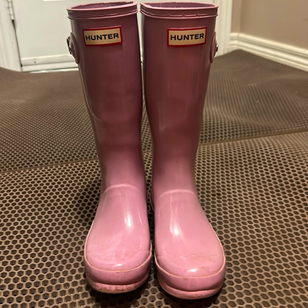 Girls Pink Hunter Tall Boots